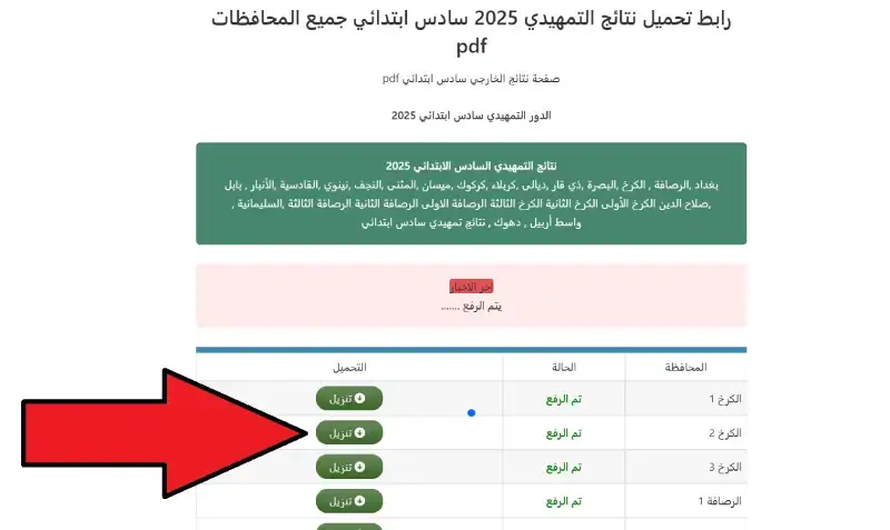 نتائج السادس الابتدائي التمهيدي 2025 في العراق.. رابط الاستعلام عن النتيجة الآن